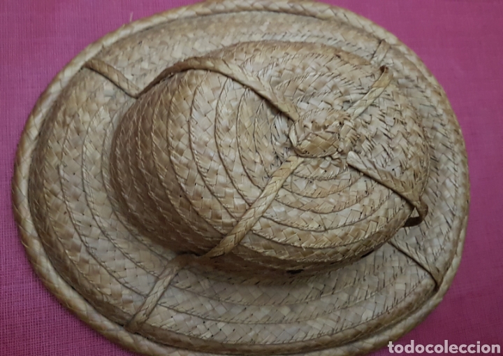 Antig&uuml;edades: Antiguo gorro estilo colonial de enea - Foto 2
