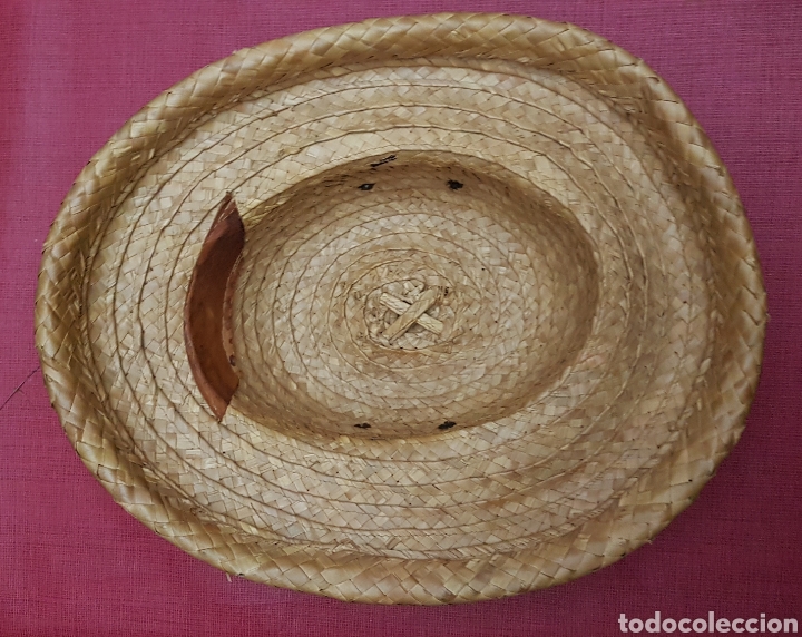 Antig&uuml;edades: Antiguo gorro estilo colonial de enea - Foto 3