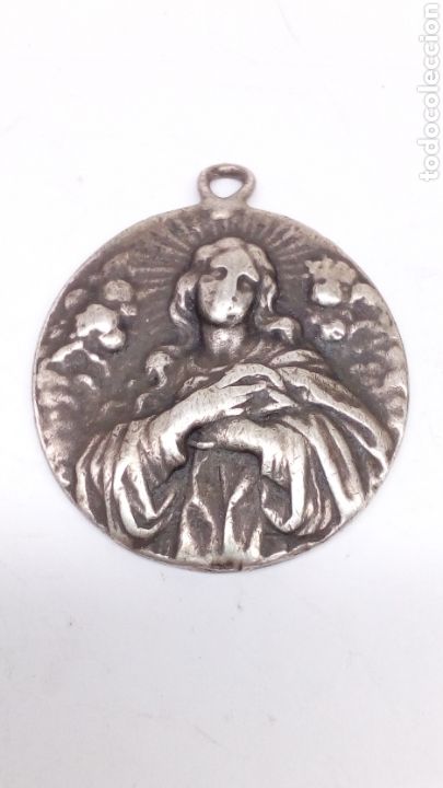 Antig&uuml;edades: Medalla de plata religiosa - Foto 1