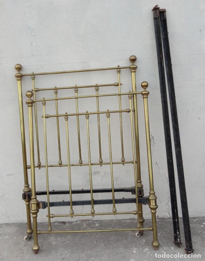 Antig&uuml;edades: Cama antigua de bronce de 90 - Foto 13