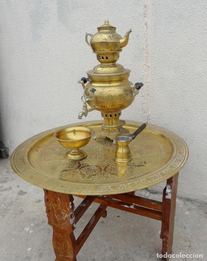 Antig&uuml;edades: Conjunto de te arabe, mesa, samobar accesorios - Foto 1