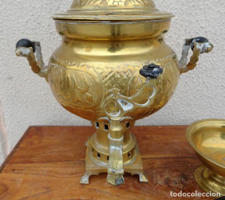Antig&uuml;edades: Conjunto de te arabe, mesa, samobar accesorios - Foto 6