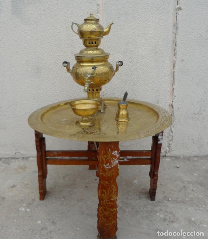 Antig&uuml;edades: Conjunto de te arabe, mesa, samobar accesorios - Foto 10