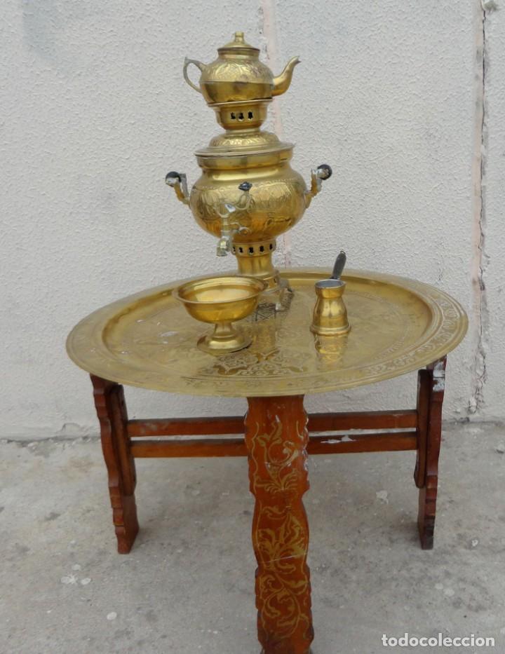 Antig&uuml;edades: Conjunto de te arabe, mesa, samobar accesorios - Foto 11