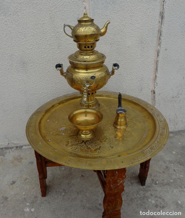 Antig&uuml;edades: Conjunto de te arabe, mesa, samobar accesorios - Foto 12