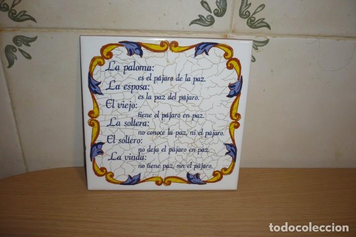 Antig&uuml;edades: Antiguo azulejo refranero popular - Foto 1