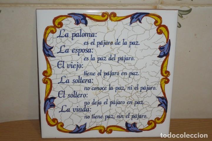 Antig&uuml;edades: Antiguo azulejo refranero popular - Foto 2