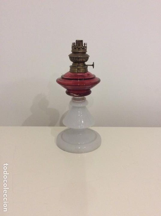 Antig&uuml;edades: QUINQU&Eacute; DE OPALINA Y CRISTAL. - Foto 2