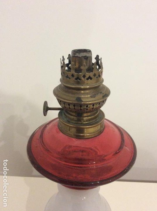 Antig&uuml;edades: QUINQU&Eacute; DE OPALINA Y CRISTAL. - Foto 4