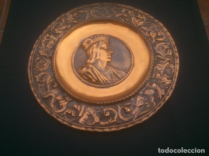 Antig&uuml;edades: PLATO DE COBRE REY FERNANDO - Foto 2