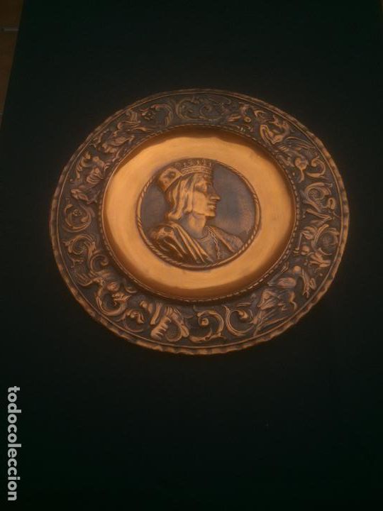 Antig&uuml;edades: PLATO DE COBRE REY FERNANDO - Foto 1