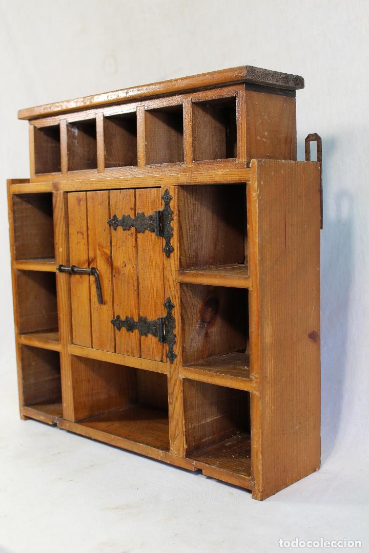Antig&uuml;edades: armario estante repisa rustico de madera - Foto 4