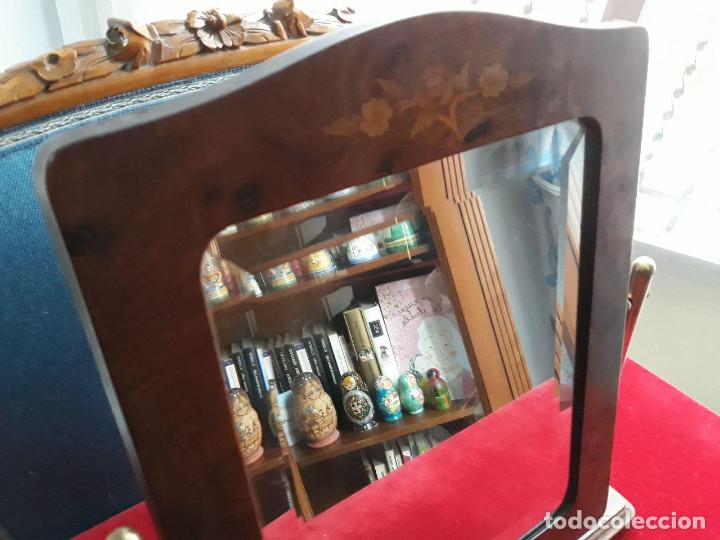 Antig&uuml;edades: Antiguo espejo abatible. Cristal biselado. - Foto 8