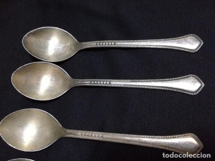 Antig&uuml;edades: ANTIGUA 4 CUCHARAS CON BA&Ntilde;O DE PLATA - Foto 3