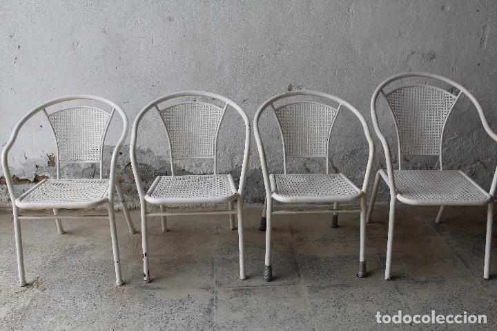 Resonar longitud Alegrarse 4 sillones sillas de jardin en hierro hueco pin - Compra venta en  todocoleccion