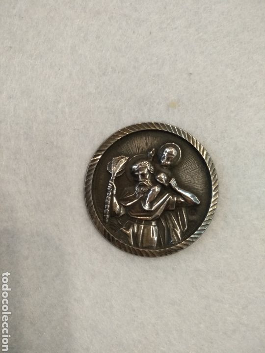 Antig&uuml;edades: Placa religiosa de plata, 3cm diametro - Foto 1