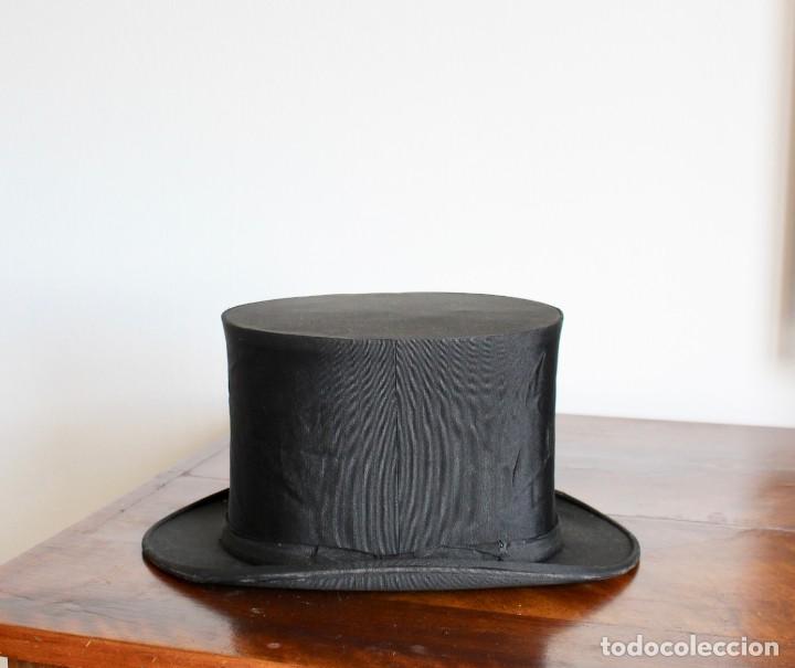 Antig&uuml;edades: ANTIGUO SOMBRERO DE COPA PLEGABLE- E. MOTSCH, PARIS - Foto 4