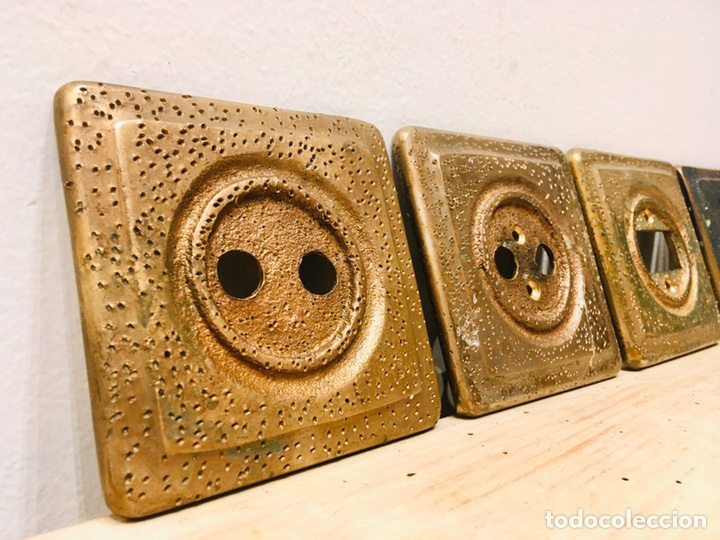 placas de bronce de enchufes e interruptores el - Buy Other antique objects  on todocoleccion