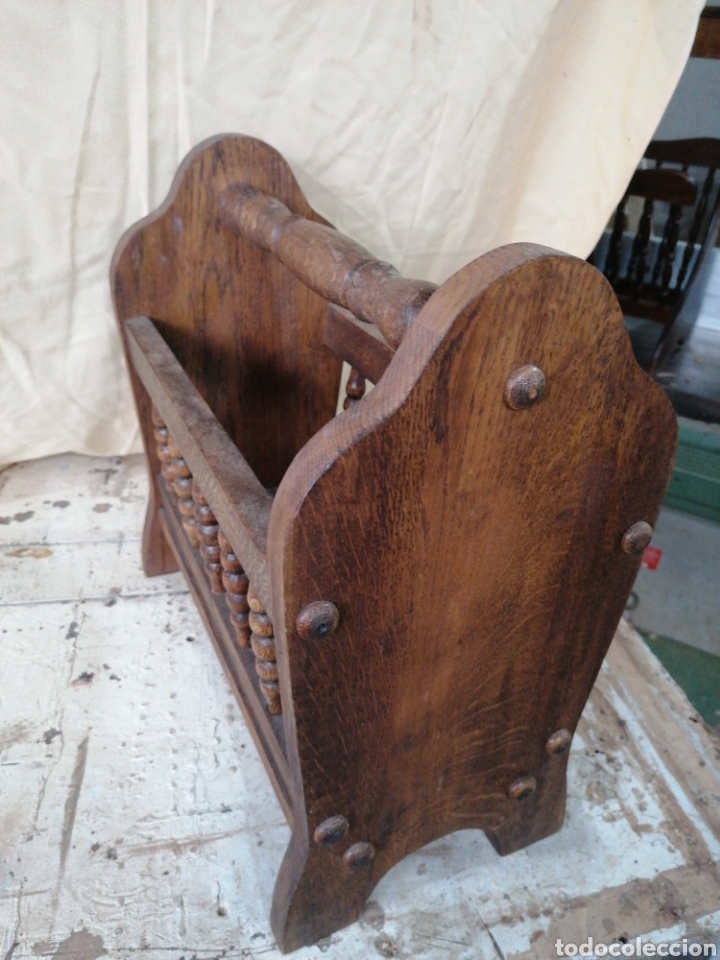 Antig&uuml;edades: Revistero de roble macizo - Foto 3