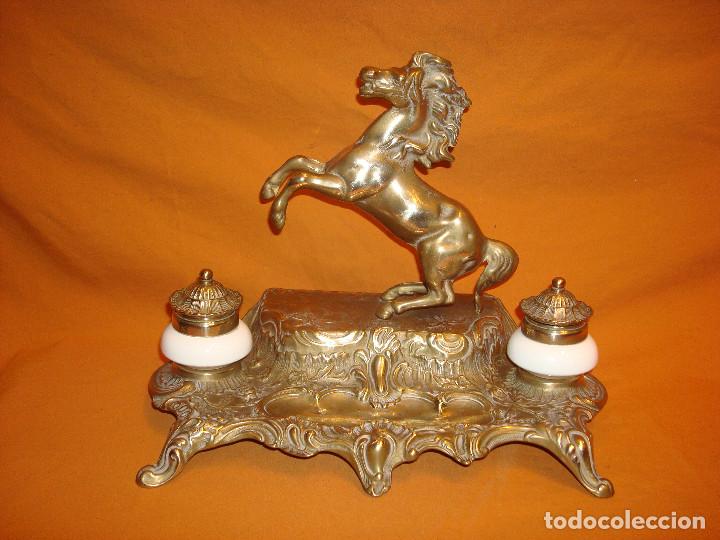 Antig&uuml;edades: Escribania de bronce caballo - Foto 1
