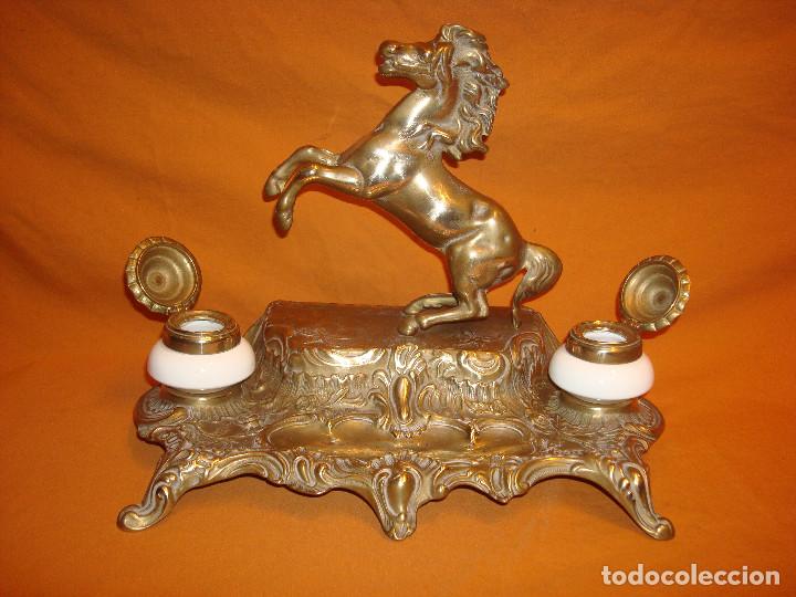 Antig&uuml;edades: Escribania de bronce caballo - Foto 2