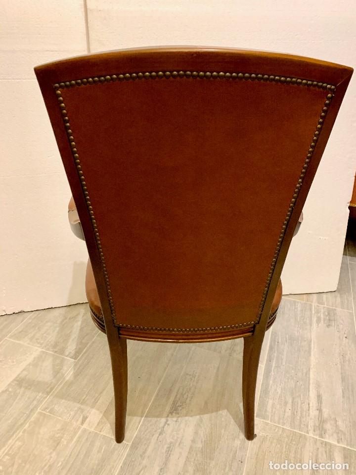 Antig&uuml;edades: - CONJUNTO SILLON Y DOS SILLAS EN PIEL - Foto 9