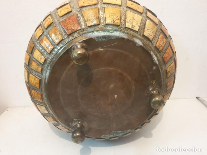 Antig&uuml;edades: CALDERO BRONCE CON INCRUSTACIONES PIEDRAS - Foto 13