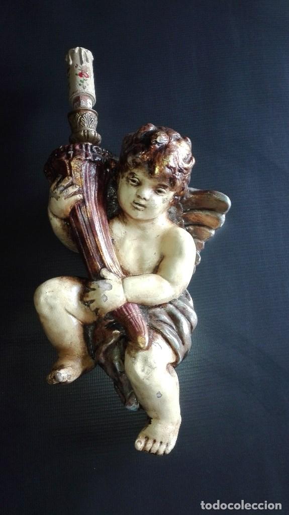 Antig&uuml;edades: ANTIGUO APLIQUE ESTUCO QUERUBIN - Foto 1