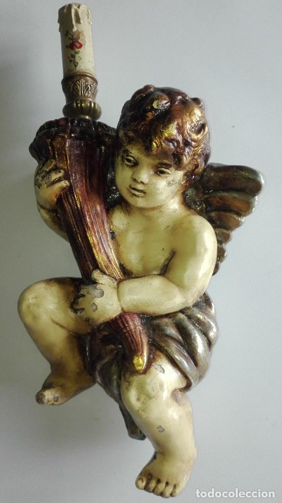 Antig&uuml;edades: ANTIGUO APLIQUE ESTUCO QUERUBIN - Foto 17