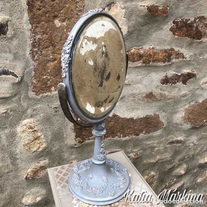 Antig&uuml;edades: Antiguo espejo de mesa abatible . - Foto 2