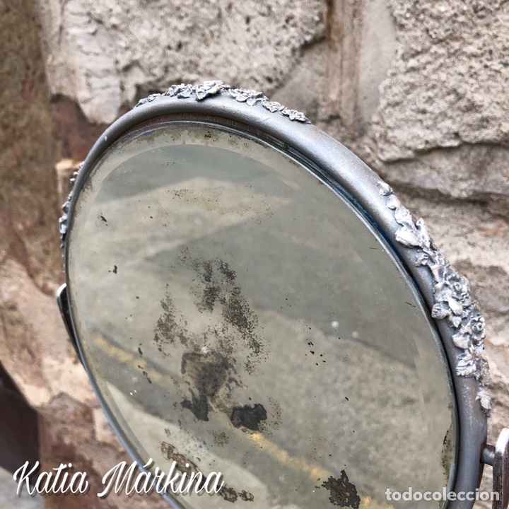 Antig&uuml;edades: Antiguo espejo de mesa abatible . - Foto 4