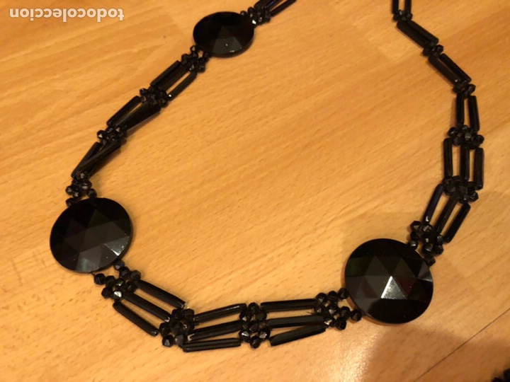 Antig&uuml;edades: Cintur&oacute;n Art Deco de azabache 175 cm - Foto 2