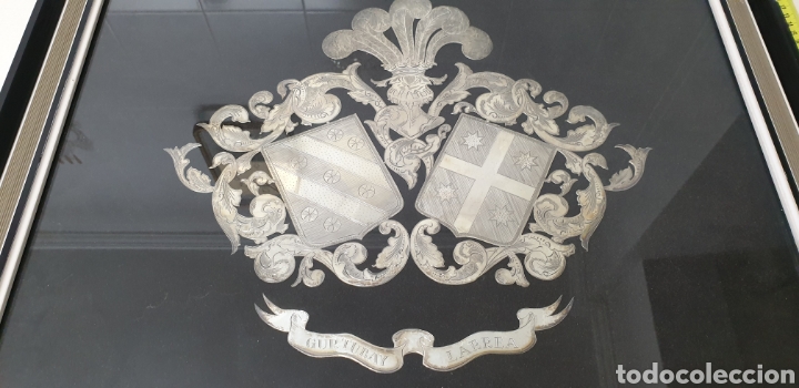 Antig&uuml;edades: Cuadro en escudo de arnas de plata de ley - Foto 4