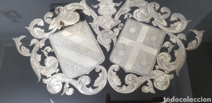 Antig&uuml;edades: Cuadro en escudo de arnas de plata de ley - Foto 9