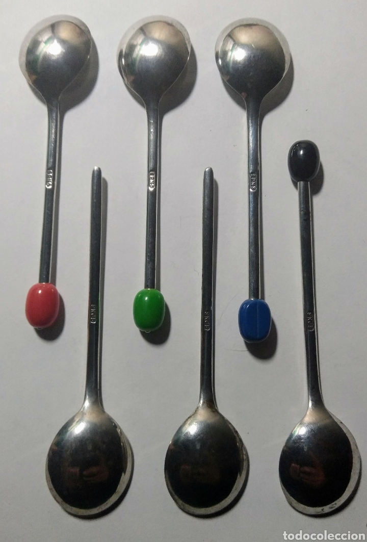 Antig&uuml;edades: 6 Cucharitas en plata EPNS. - Foto 2