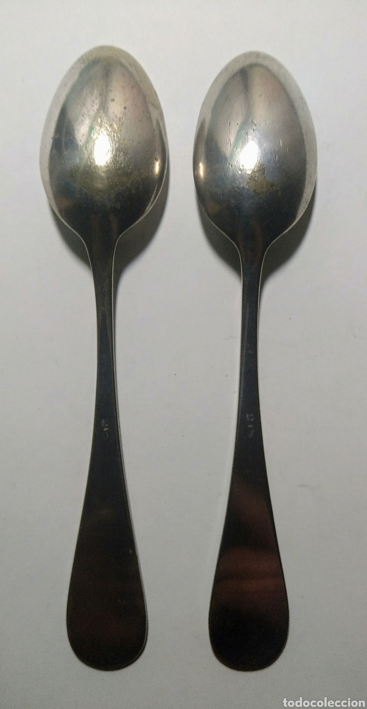 Antig&uuml;edades: 2 Cucharas de plata. - Foto 2