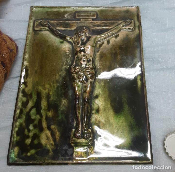 Antig&uuml;edades: Cristo en placa esmaltada. Excelente estado - Foto 1