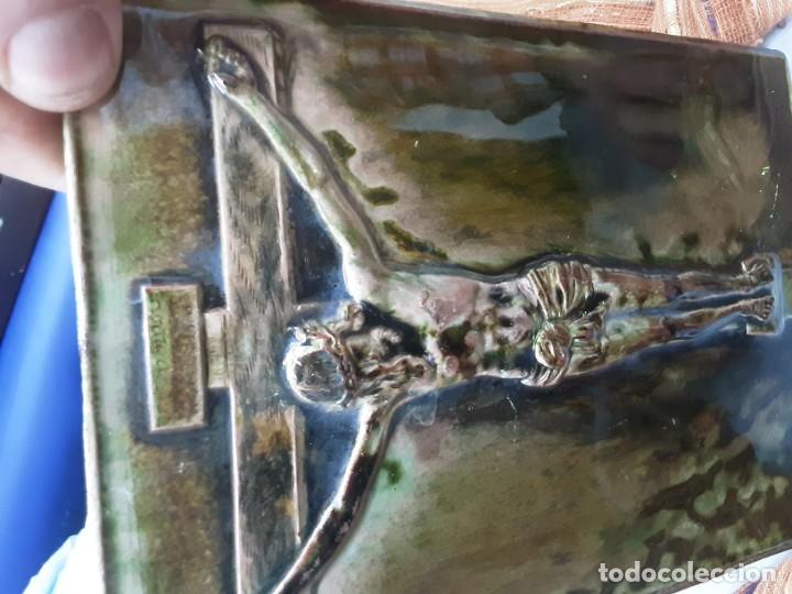 Antig&uuml;edades: Cristo en placa esmaltada. Excelente estado - Foto 3