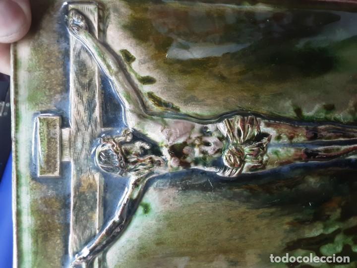 Antig&uuml;edades: Cristo en placa esmaltada. Excelente estado - Foto 4