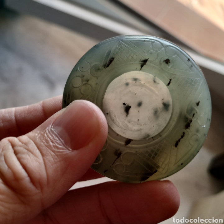 Antig&uuml;edades: Antiguo tintero de jade verde - Foto 2