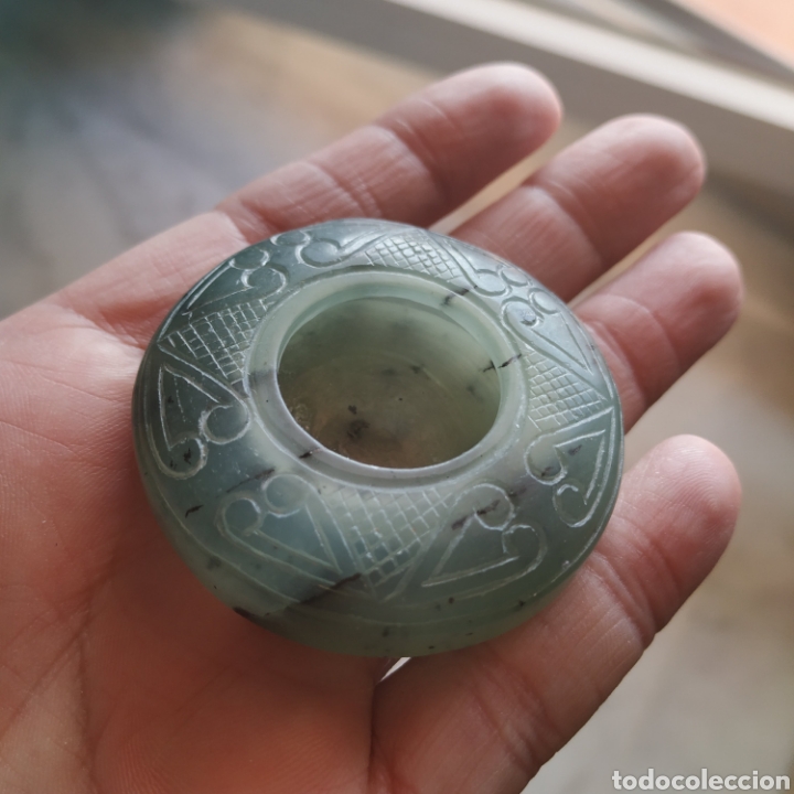 Antig&uuml;edades: Antiguo tintero de jade verde - Foto 1