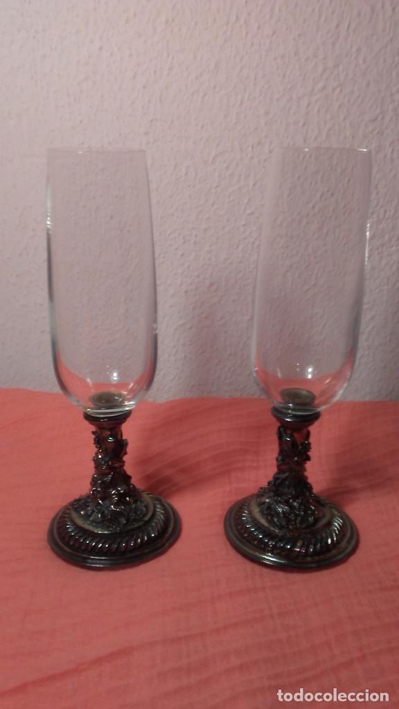 Antig&uuml;edades: 2 COPAS DE CRISTAL ARTDECOR - Foto 2