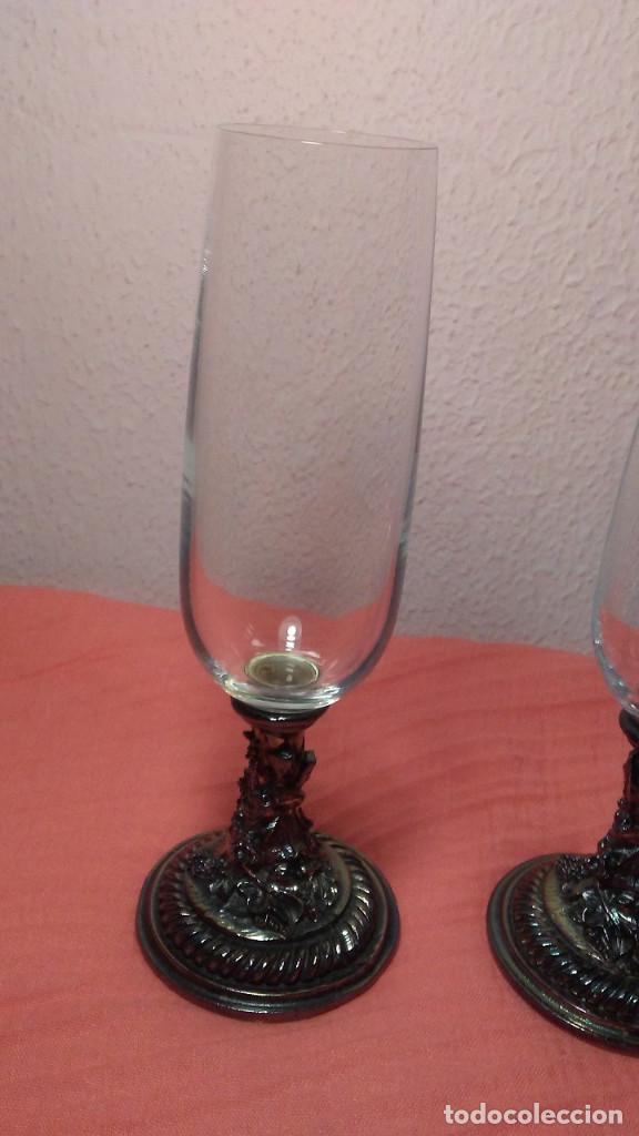 Antig&uuml;edades: 2 COPAS DE CRISTAL ARTDECOR - Foto 3