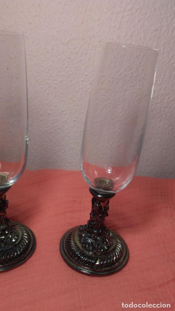 Antig&uuml;edades: 2 COPAS DE CRISTAL ARTDECOR - Foto 4