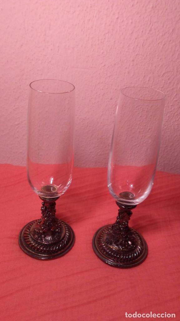 Antig&uuml;edades: 2 COPAS DE CRISTAL ARTDECOR - Foto 11