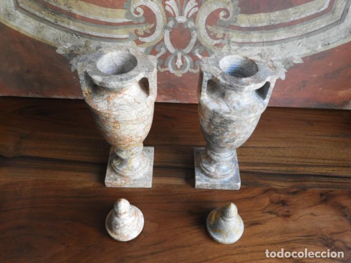 Antigüedades: PAREJA DE COPAS DE MARMOL CON TAPA CON FORMAS NEOCLASICAS - Foto 11 - 186081755
