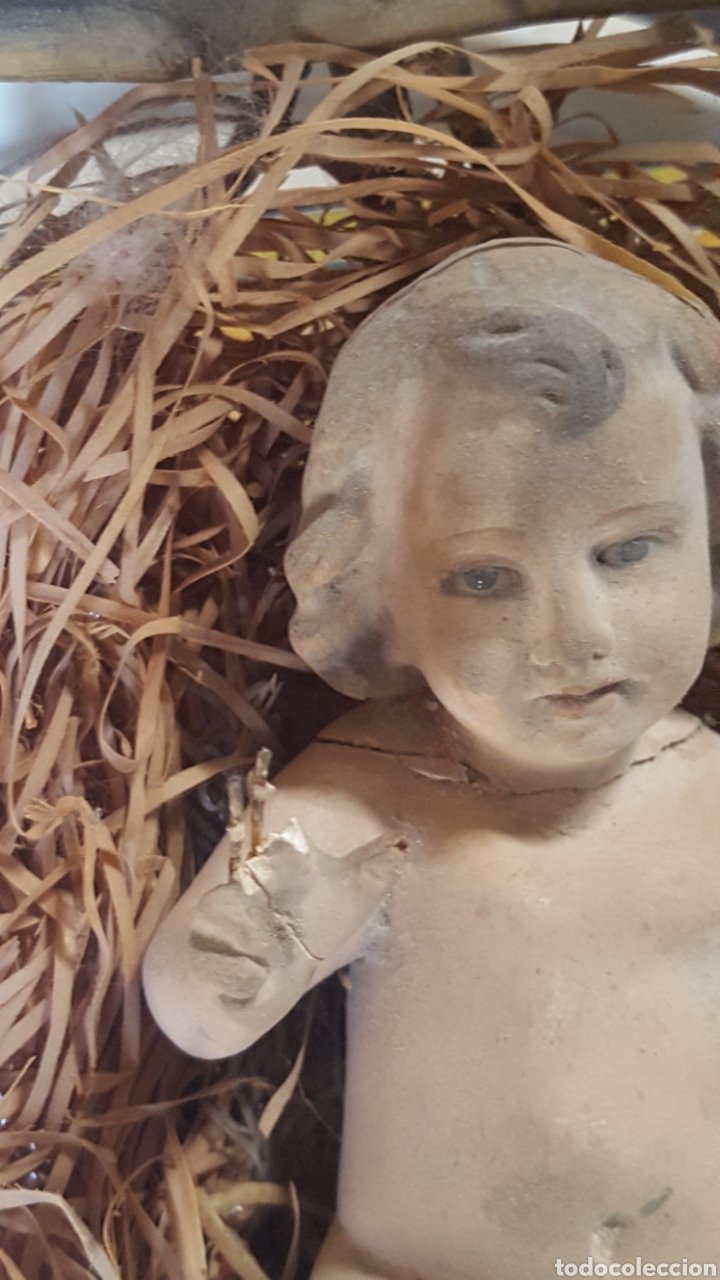 Antig&uuml;edades: NI&Ntilde;O JES&Uacute;S OLOT. PRESENTA DEFECTOS. CUNA ORIGINAL - Foto 2