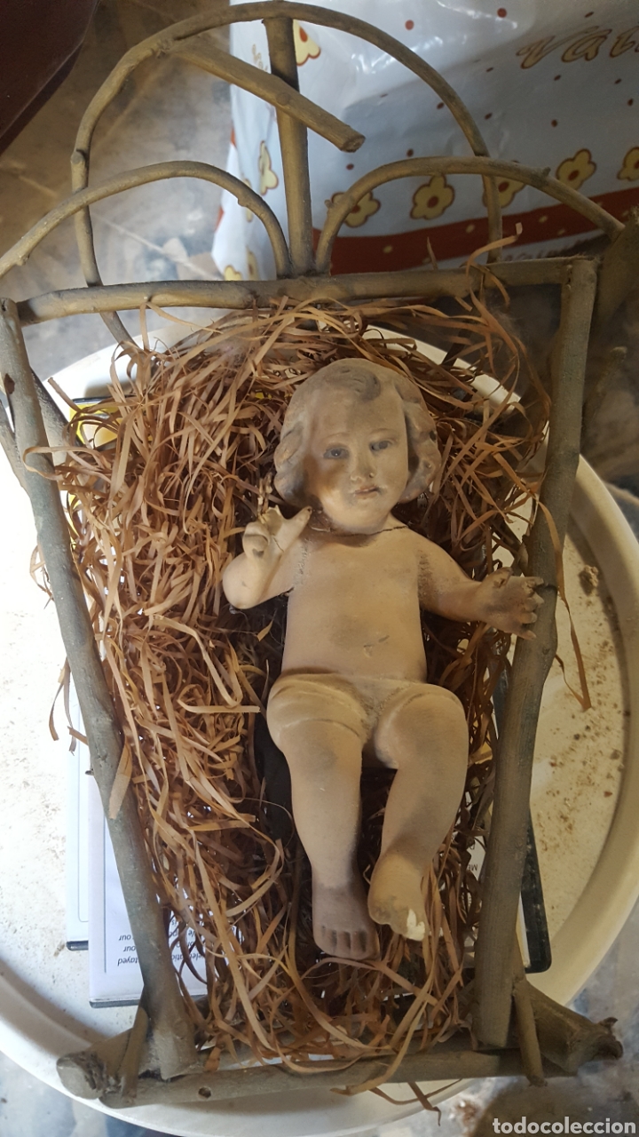 Antig&uuml;edades: NI&Ntilde;O JES&Uacute;S OLOT. PRESENTA DEFECTOS. CUNA ORIGINAL - Foto 1