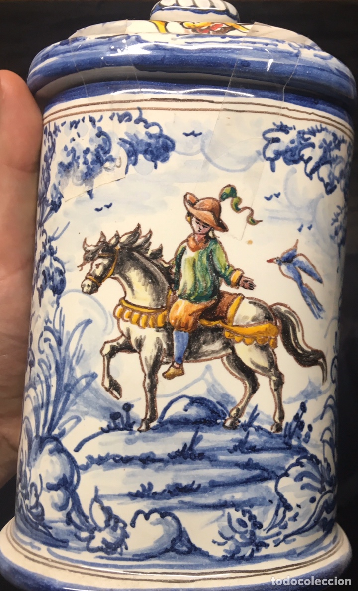 Antig&uuml;edades: Tarro ovalado Talavera de la Reina - Foto 1