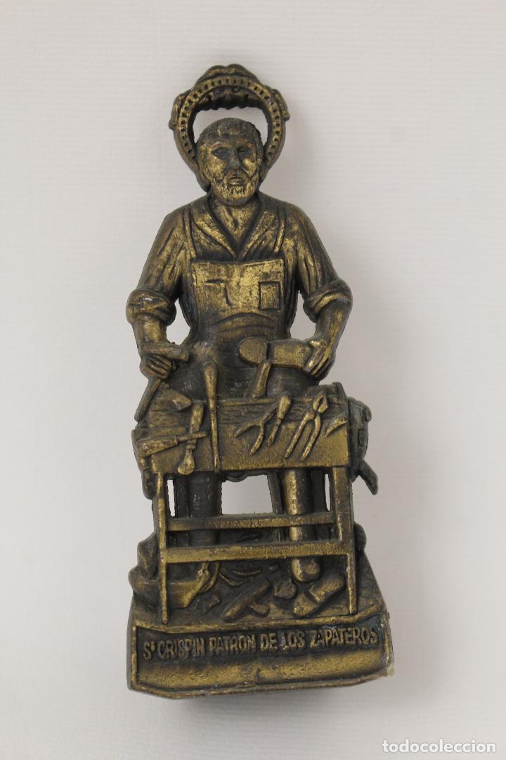 Antiquit&auml;ten: san crispin, patr&oacute;n de los zapateros - figura en bronce